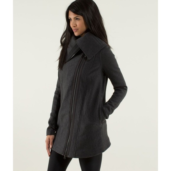 Lululemon Virasana Blanket Wrap Coat Jacket Heathered Black Sz See Description‎ - Picture 1 of 12
